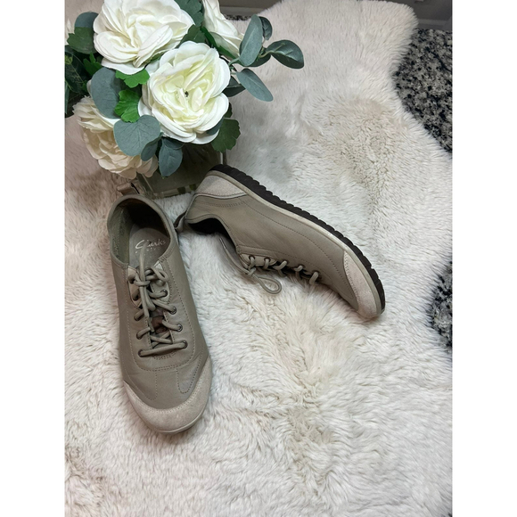 LARKS IBEECK OXFORD LACE UP BIEGE  NUBUCK LEATHER SNEAKERS Sz.9.5 UK 7 EU41 - Picture 3 of 9